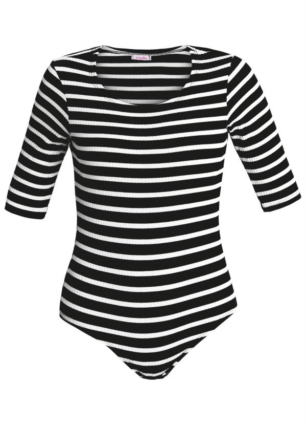 Outlet - Body com Manga 3/4 Listrado Moda Evangélica 7