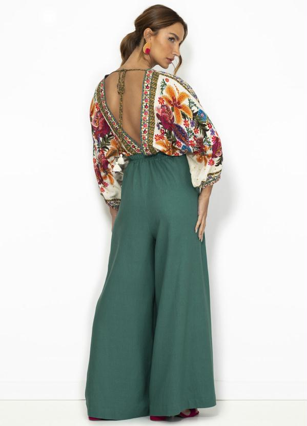 Farm - Body de Linho Bordadeira Lenço Off White 4