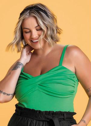 Marialícia - Body Decote Coração Verde - MARIALÍCIA