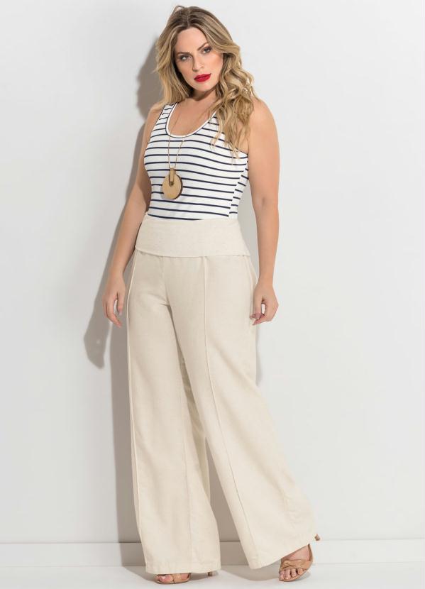 Quintess - Body Listrado sem Mangas Plus Size Quintess 3