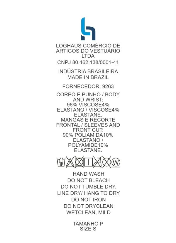 Quintess - Body Preto Decote V com Mangas Bufantes em Tule 7