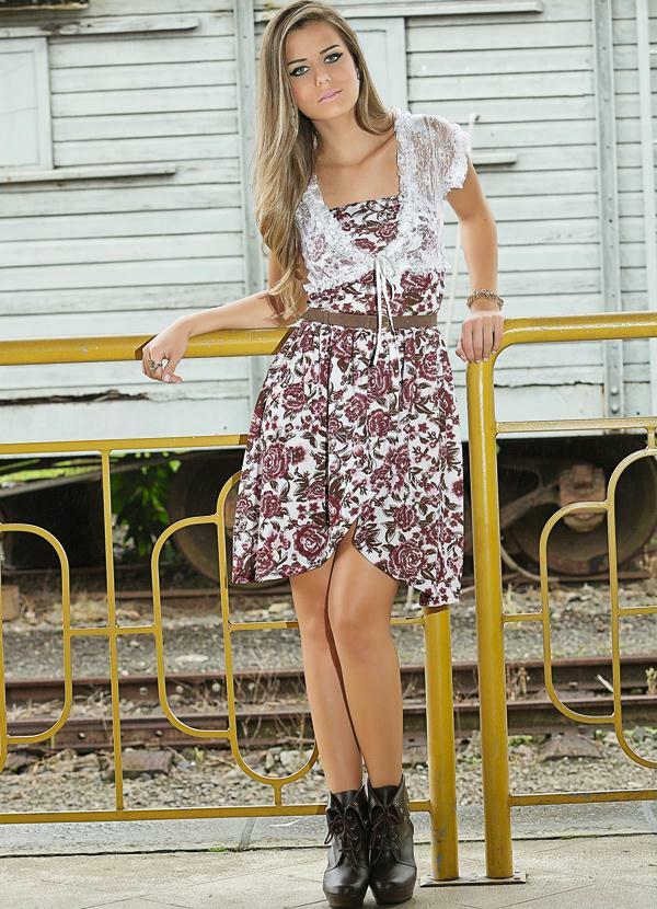 Outlet - Bolerinho em Renda de Poliamida Branco 3