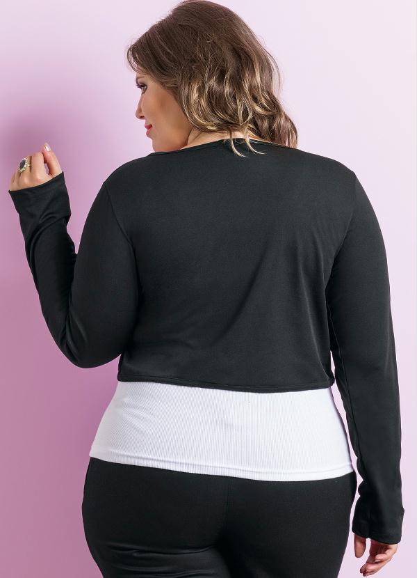 Marguerite - Bolero de Manga Longa Preto 2