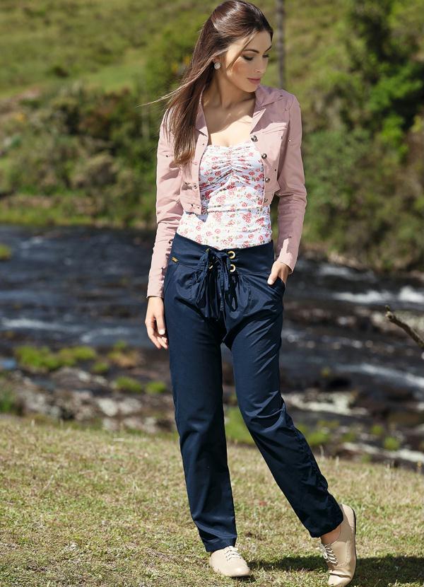 Quintess - Jaquetinha com Aplicação de Tachas Rosa Antigo 4