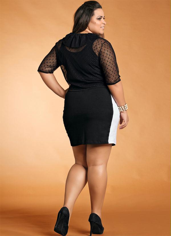 Marguerite - Bolero em Renda Plus Size Preto 6