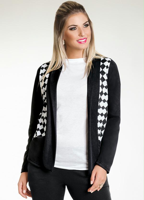 Outlet - Casaquinho Geométrico Preto