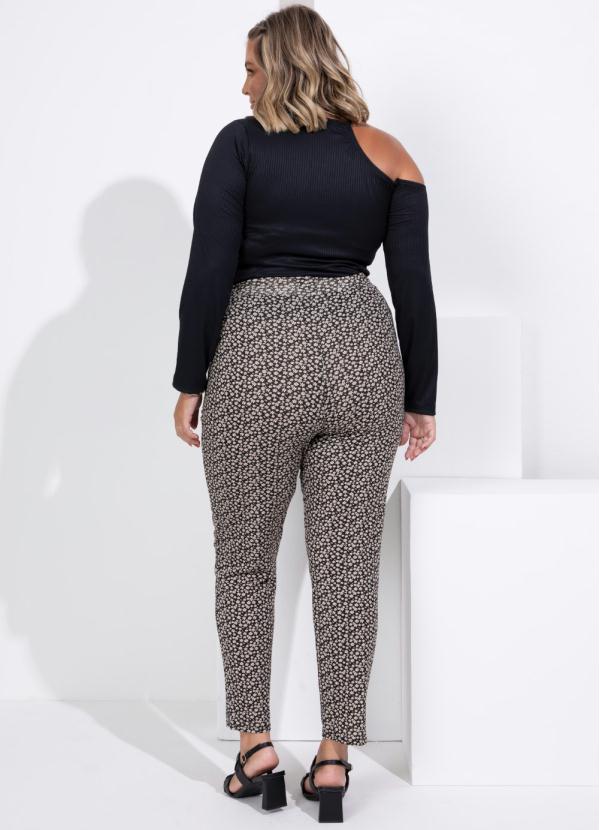 Quintess - Calça Cintura Alta Margaridas com Bolsos 9