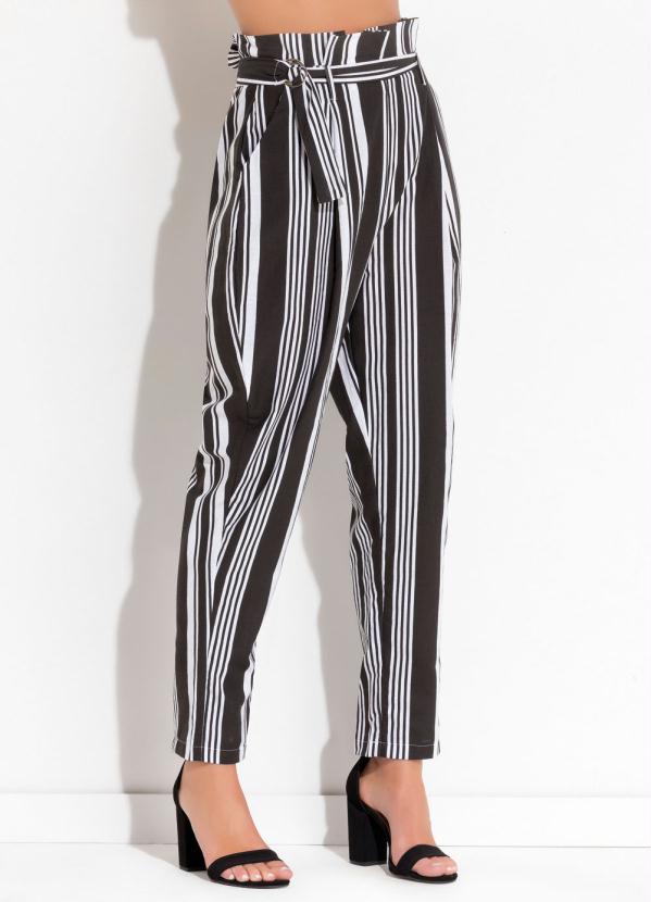 Quintess - Calça Clochard Listrada Quintess com Bolsos 5