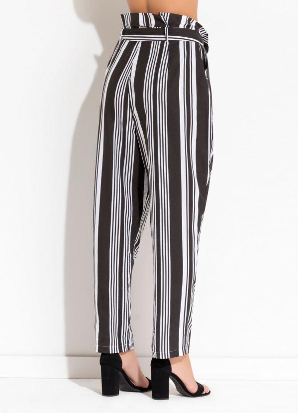 Quintess - Calça Clochard Listrada Quintess com Bolsos 6