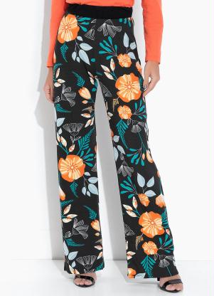 bonprix - Calça Estampada Floral Dark - BONPRIX