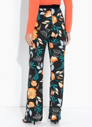 bonprix - Calça Estampada Floral Dark - BONPRIX