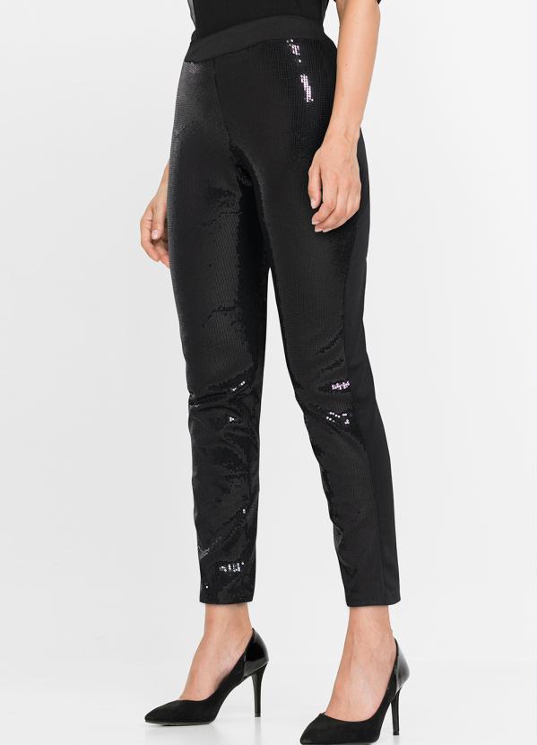 bonprix - Calça Preta em Paetê