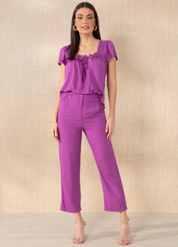 Outlet - Calça Roxo com Bolsos 3