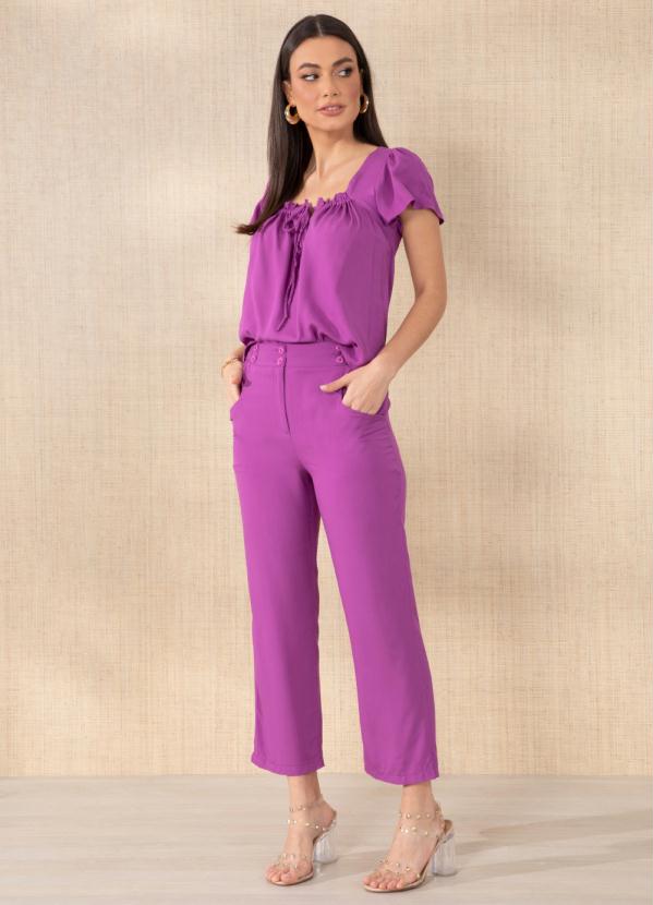 Outlet - Calça Roxo com Bolsos 5