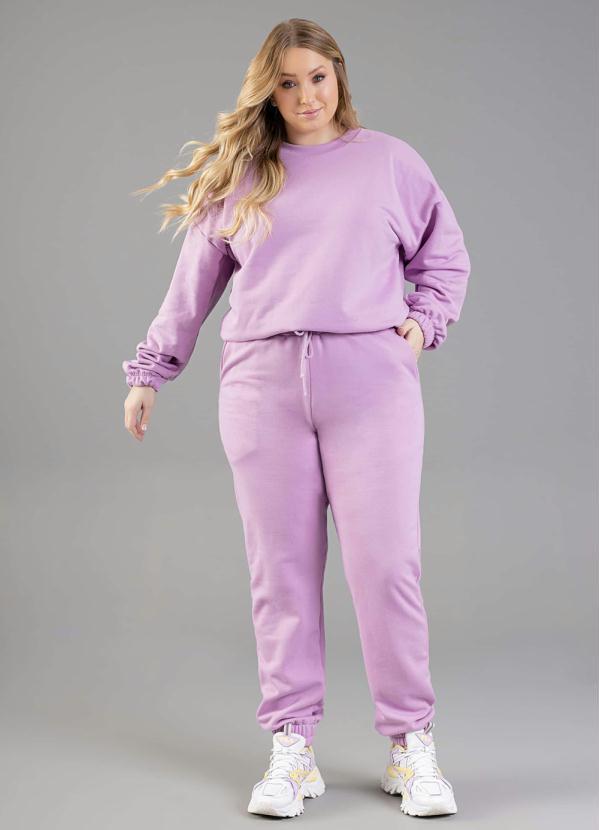 Just Basic - Calça Básica em Moletom Roxo 3