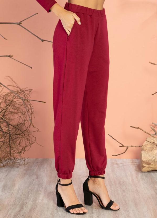 Quintess - Calça Bordô Comfort com Bolsos 5