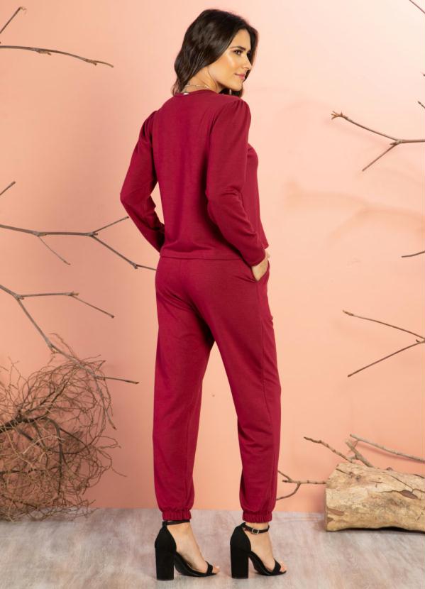 Quintess - Calça Bordô Comfort com Bolsos 7