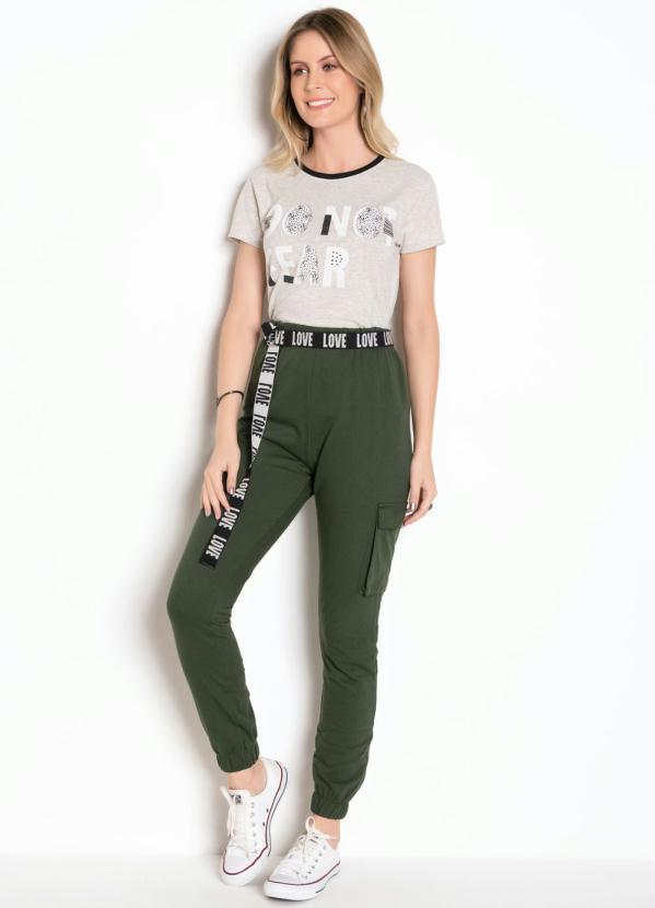calça verde cintura alta