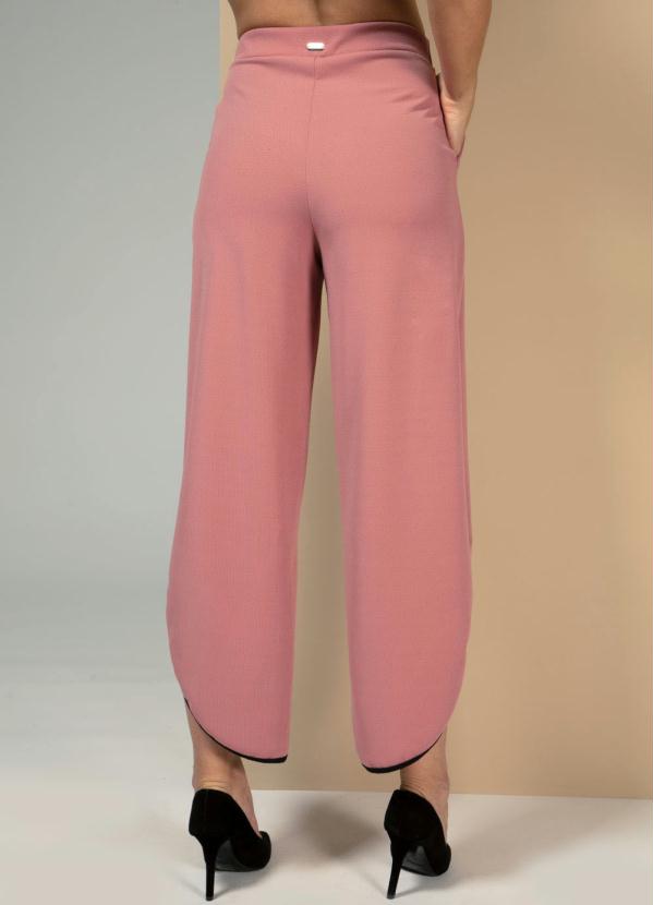 Quintess - Calça com Bolsos e Fenda Rosa 2