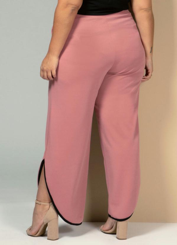 Quintess - Calça com Bolsos e Fenda Rosa 6