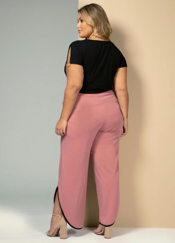 Quintess - Calça com Bolsos e Fenda Rosa 8