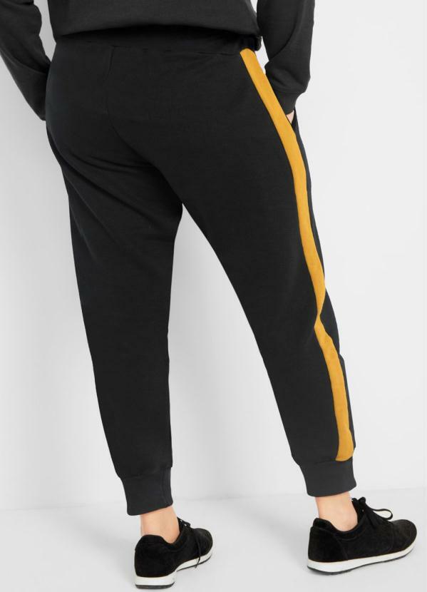 bonprix - Calça Comfort com Listra Lateral Preta 5