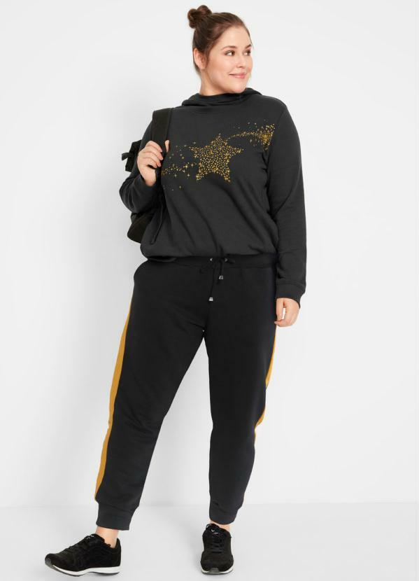 bonprix - Calça Comfort com Listra Lateral Preta 6