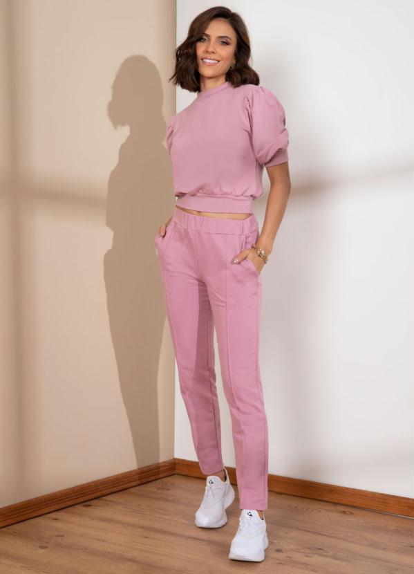Quintess - Calça de Moletom Rosa com Bolsos 6
