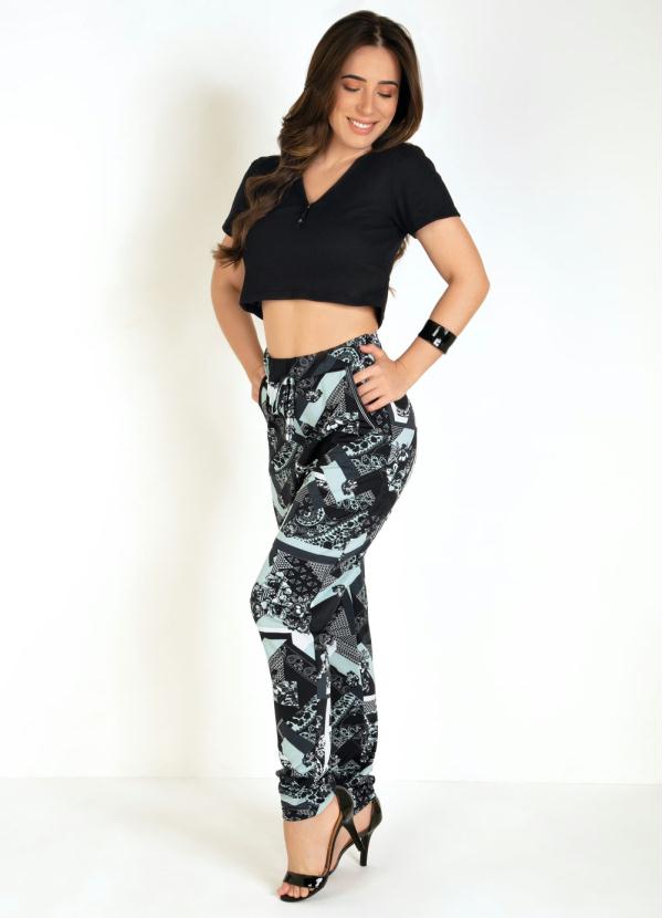 Outlet - Calça Floral com Bolsos Funcionais 3