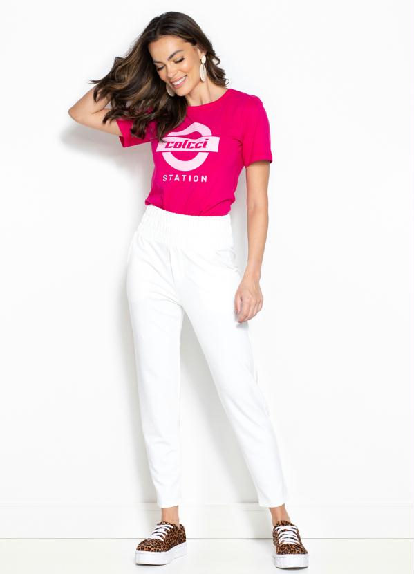 Calça Jogger de Moletom Branca Colcci