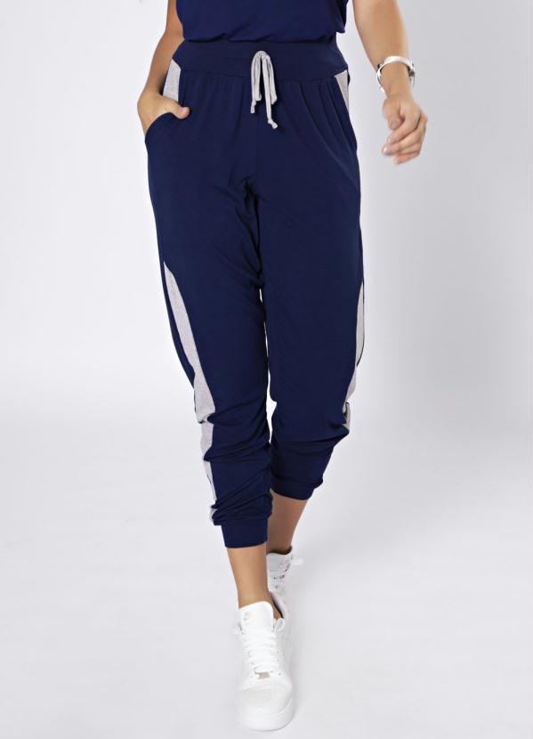 Preview - Calça Jogger Recortes Azul