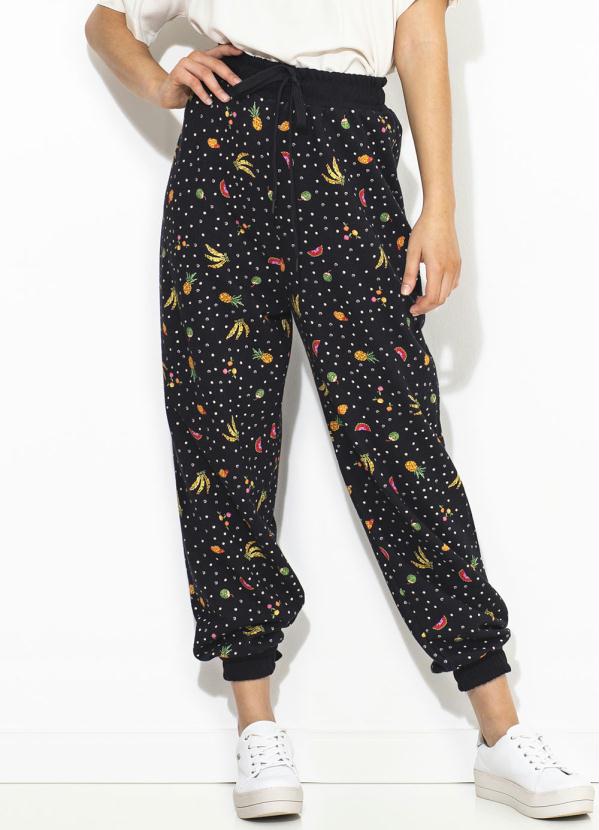 Farm - Calça Jogging Frutinhas Preta