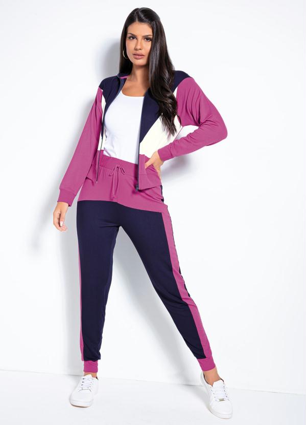 Rovitex - Calça Marinho e Púrpura com Recortes Rovitex 3