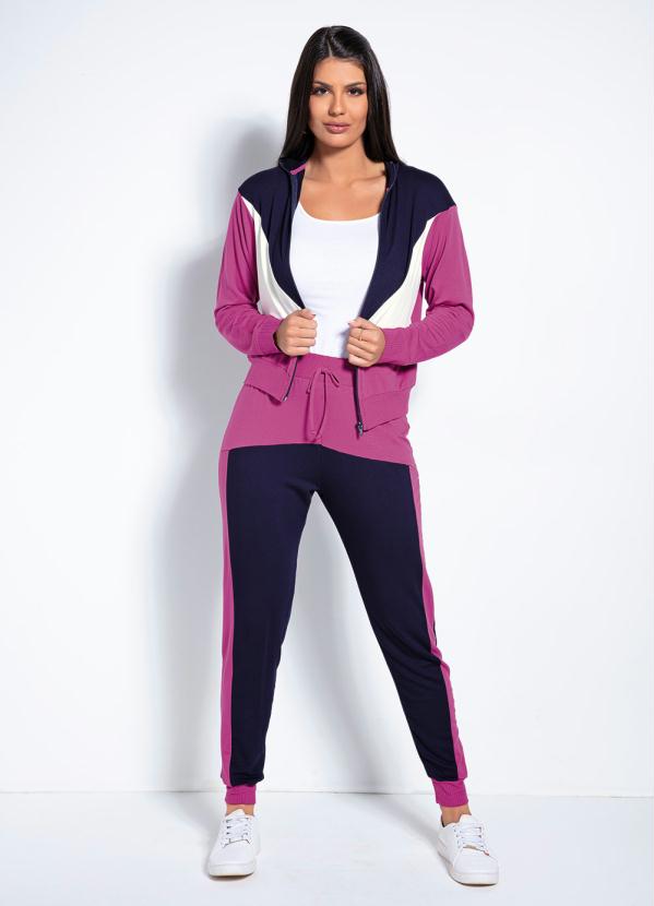 Rovitex - Calça Marinho e Púrpura com Recortes Rovitex 4