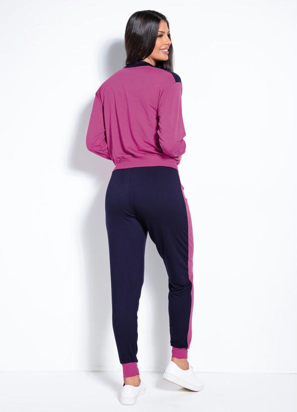 Rovitex - Calça Marinho e Púrpura com Recortes Rovitex 5