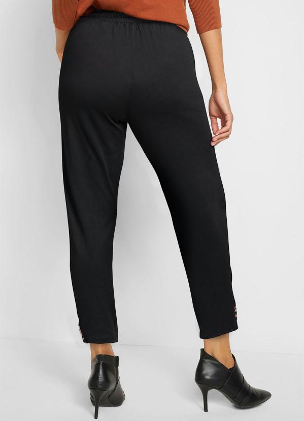 bonprix - Calça Preto em Malha Suede 2