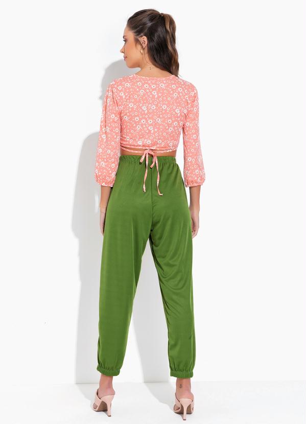 Moda Pop - Calça Verde com Detalhe para Amarrar 5