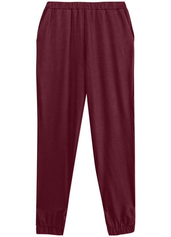 Malwee - Calça Vinho Jogger em Moletinho Feminina