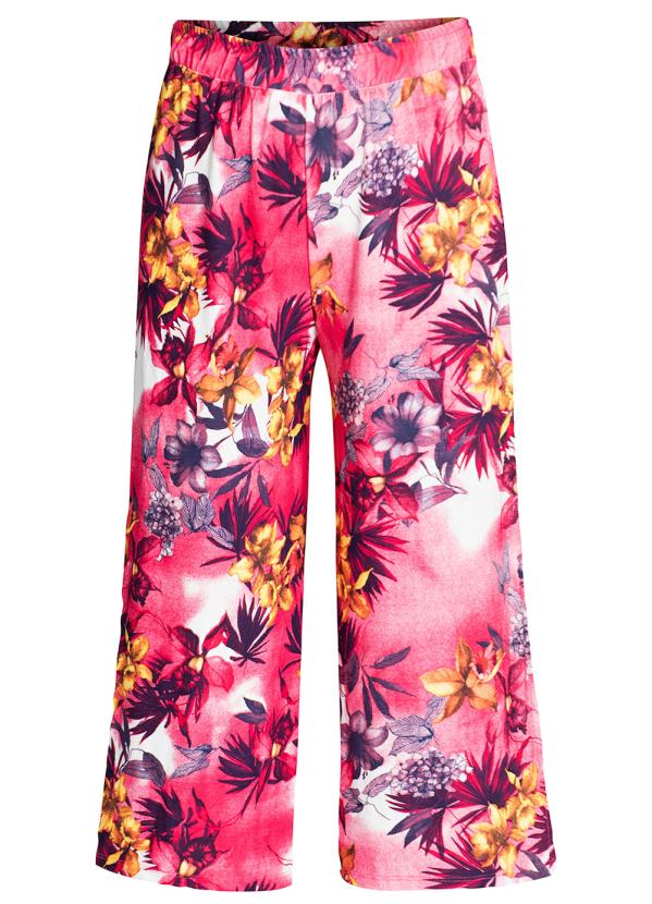 Outlet - Calça com Fenda Pantacourt Floral Pink 2