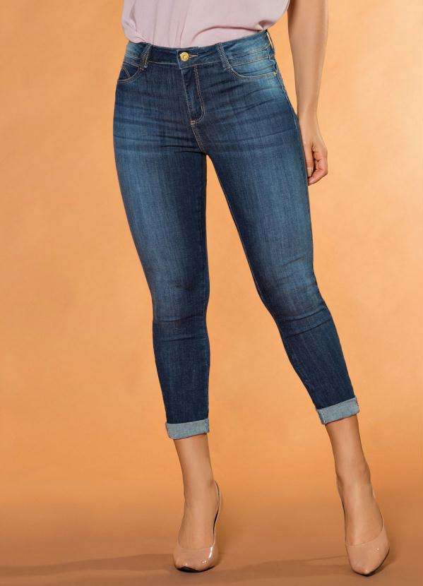 Sawary Jeans - Calça Cropped Sawary Jeans com Barra Dobrada