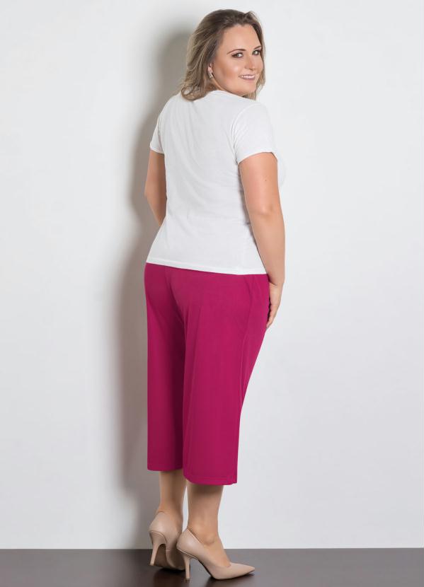 Outlet - Calça Pantacourt com Amarração Púrpura 10