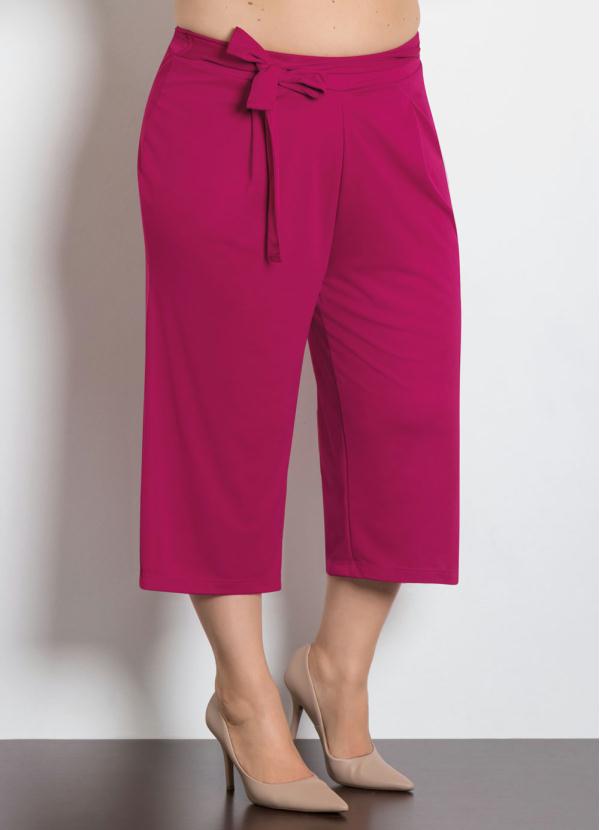Outlet - Calça Pantacourt com Amarração Púrpura 11
