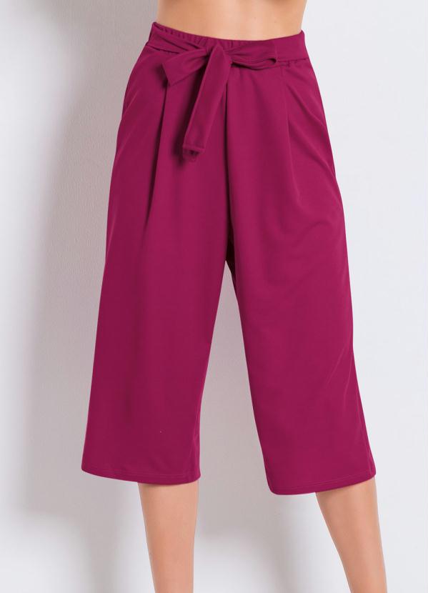 Outlet - Calça Pantacourt com Amarração Púrpura 5