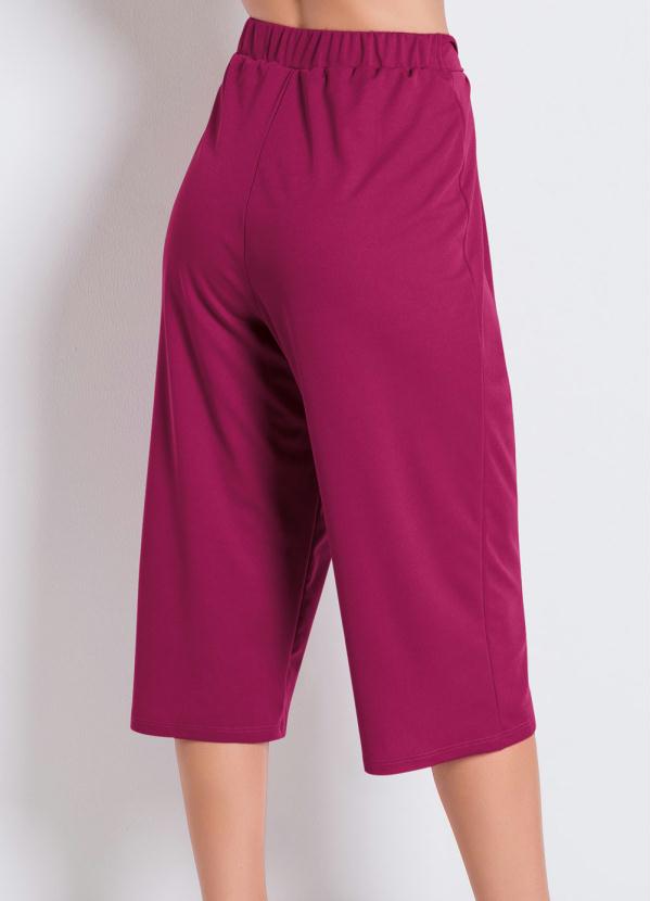 Outlet - Calça Pantacourt com Amarração Púrpura 6