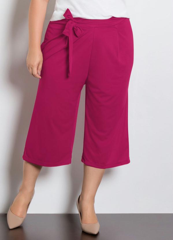 Outlet - Calça Pantacourt com Amarração Púrpura 7