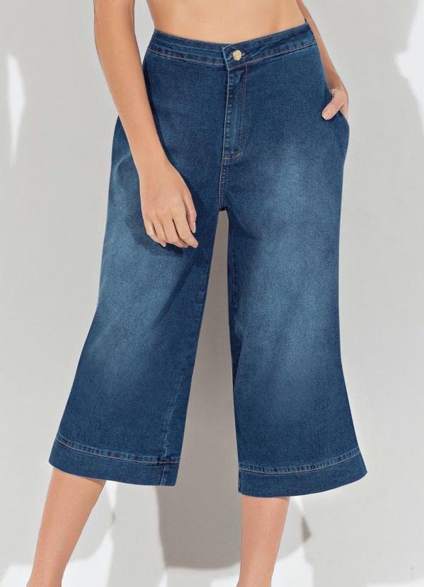 Janine - Calça Pantacourt Jeans com Bolsos Funcionais 1