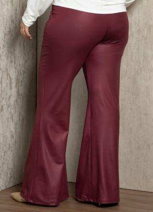 Quintess - Calça Bordo Flare com Bolsos - QUINTESS