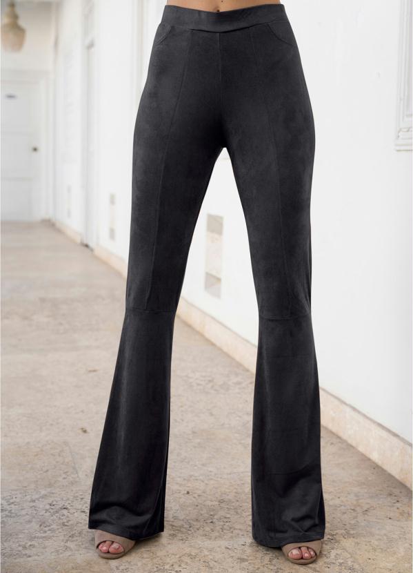 Calça suede sale feminina preta