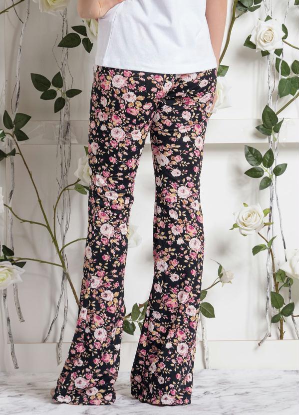 Outlet - Calça Flare Floral Cintura Média 2