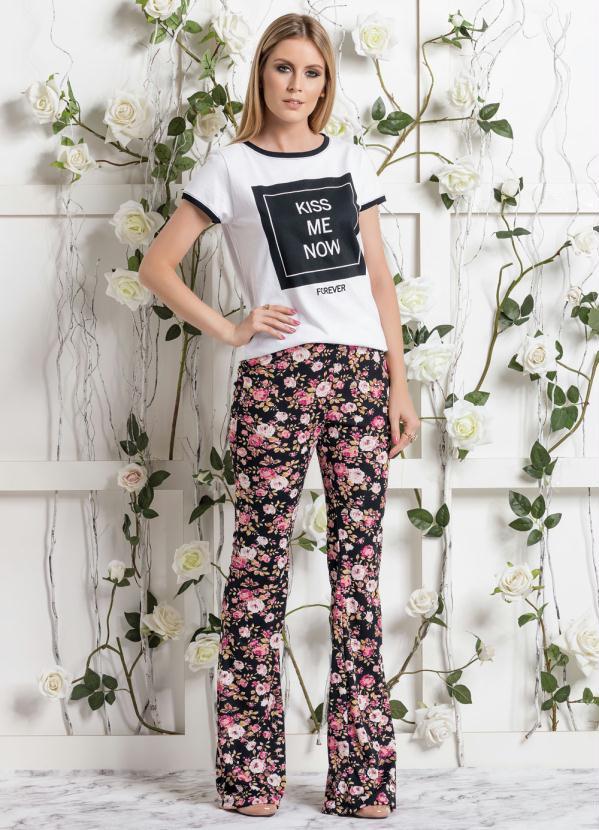 Outlet - Calça Flare Floral Cintura Média 3